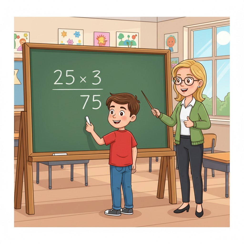 Ejemplo visual de multiplicación